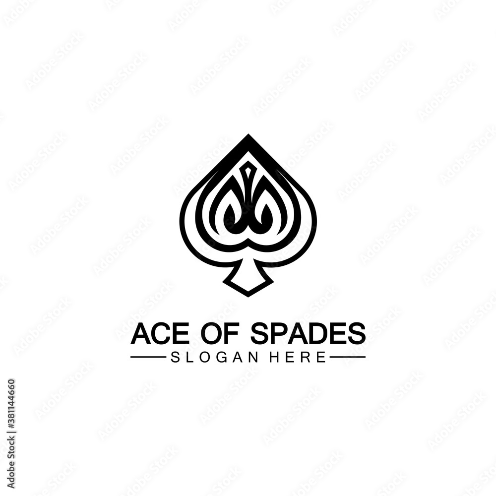 Ace of Spades icon logo design. Flat related icon for web and mobile applications. It can be used as - logo, pictogram, icon, infographic element. Illustration.