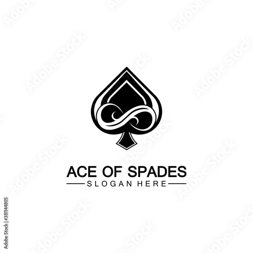 Ace of Spades icon logo design. Flat related icon for web and mobile applications. It can be used as - logo, pictogram, icon, infographic element. Illustration.