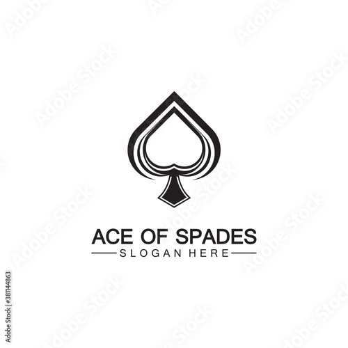 Ace of Spades icon logo design. Flat related icon for web and mobile applications. It can be used as - logo, pictogram, icon, infographic element. Illustration.