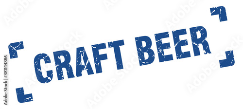 craft beer stamp. square grunge sign isolated on white background