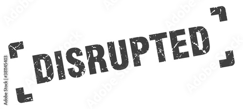 disrupted stamp. square grunge sign isolated on white background