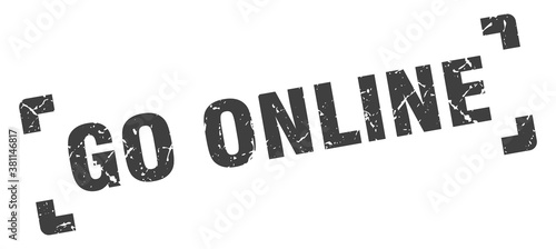 go online stamp. square grunge sign isolated on white background