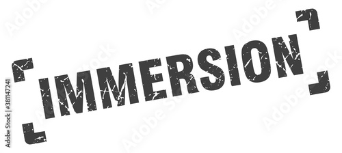 immersion stamp. square grunge sign isolated on white background