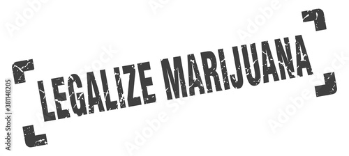 legalize marijuana stamp. square grunge sign isolated on white background
