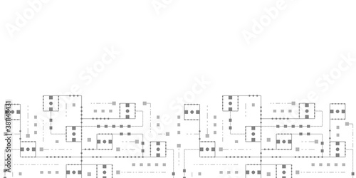 Electronic circuit of the future.Geometric lines.Abstract tech.Technology banner.Vector illustration.	