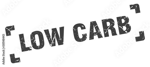 low carb stamp. square grunge sign isolated on white background