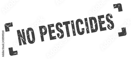 no pesticides stamp. square grunge sign isolated on white background