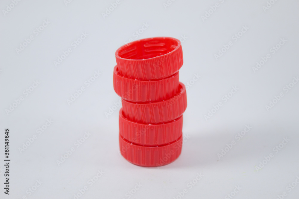 Colorful plastic cover with white background Colorful plastic cover with white background
