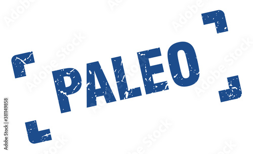 paleo stamp. square grunge sign isolated on white background