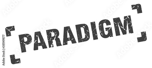 paradigm stamp. square grunge sign isolated on white background