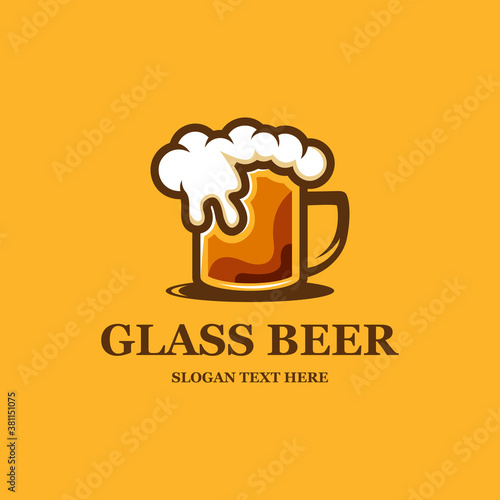 vintage brewing company logo isolated , Lager beer icon. Vector beer. Glass with beer isolated on background