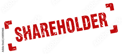shareholder stamp. square grunge sign isolated on white background