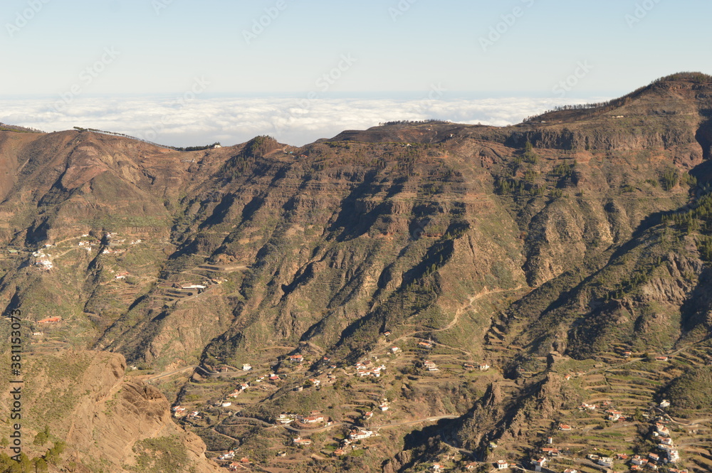 The beatiful coastline and mountains on Gran Canaria in Spain