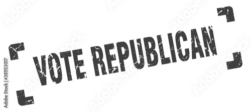 vote republican stamp. square grunge sign isolated on white background