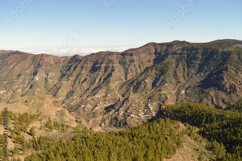 The beatiful coastline and mountains on Gran Canaria in Spain