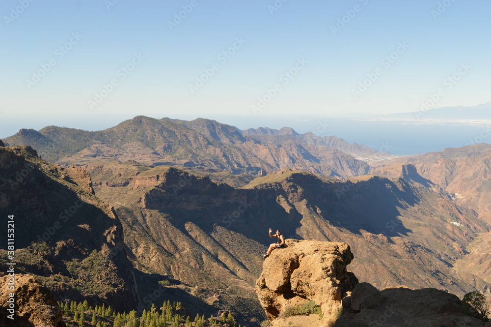 The beatiful coastline and mountains on Gran Canaria in Spain