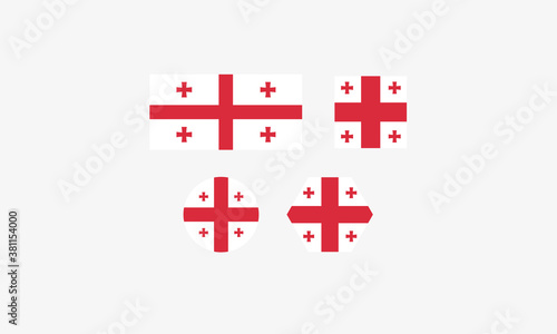 Georgia flag set shape symbol vector illustration
