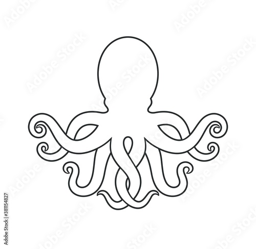 Octopus logo. Isolated octopus on white background