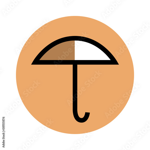 Open umbrella icon. Protection from rain and heat. Vector isolated illustration in flat style.