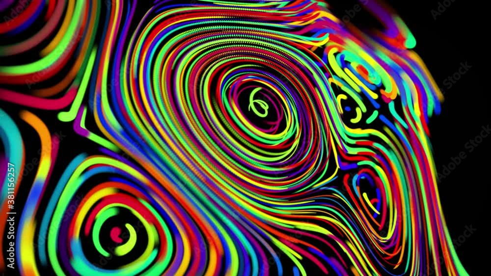 Video Stock flow of particles forms curled lines like glow trails of ...