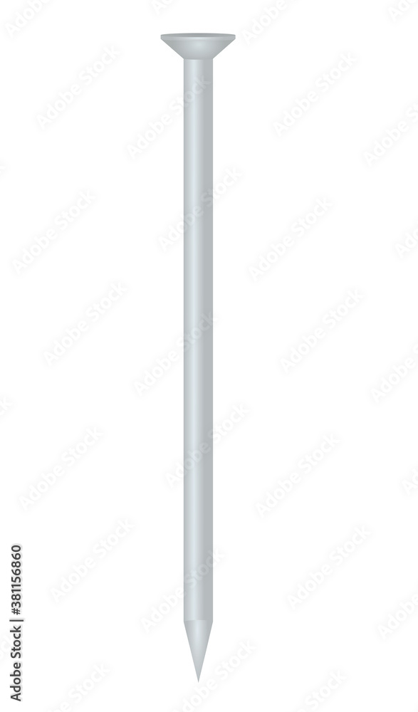 Metallic grey nail. vector illustration Metallic grey nail. vector illustration