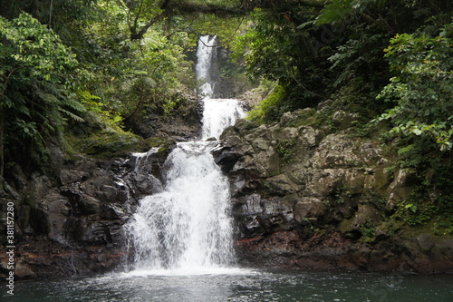 A waterfall on the tropical island of Taveuni in the Fiji archipelago