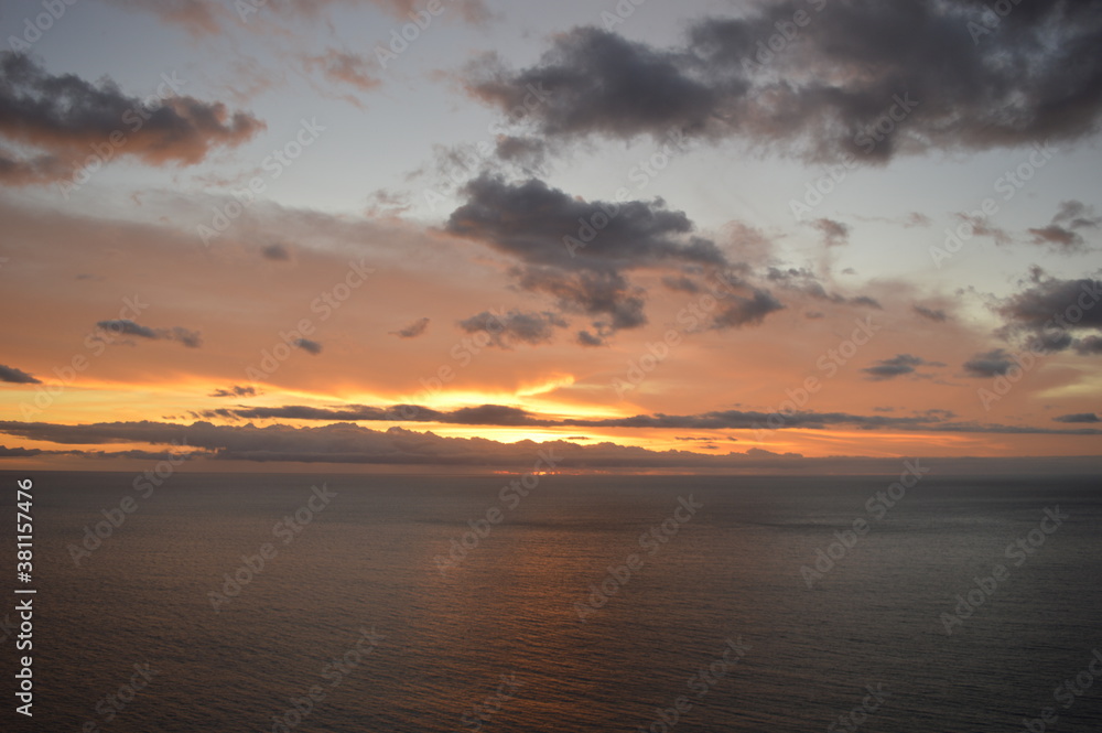 Sunset over the Amadores beach on the stunning island of Gran Canaria in Spain
