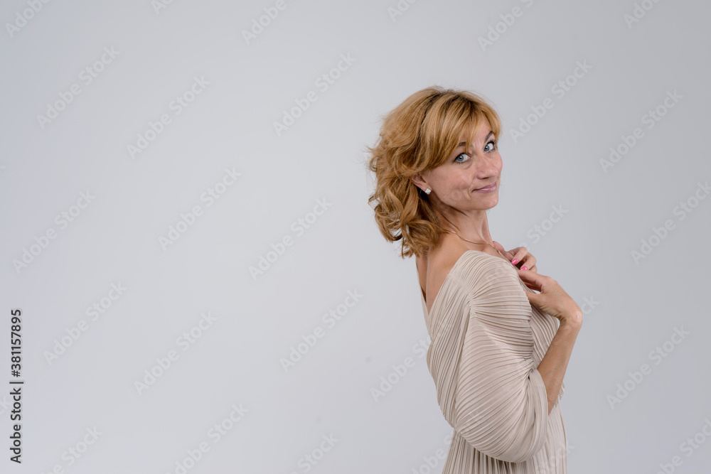 Adult casual style woman portrait isolated over white background Adult casual style woman portrait isolated over white background
