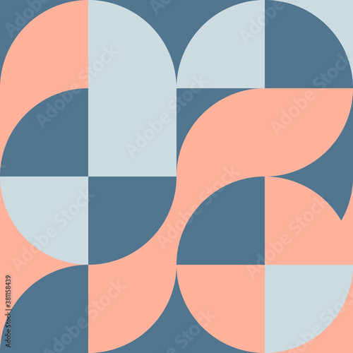 Geometric square pattern in Bauhaus style with circles