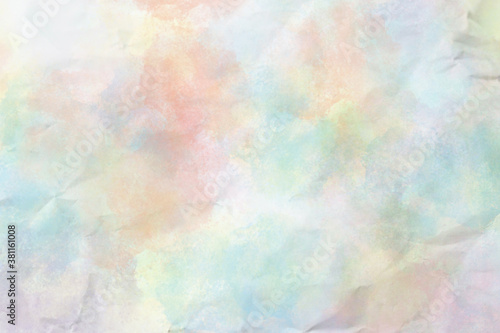 pastel colored watercolor background on crumpled paper