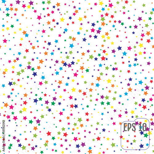 Seamless Pattern with Colorful Stars.