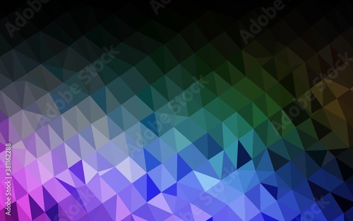 Dark Multicolor  Rainbow vector shining triangular pattern. A completely new color illustration in a vague style. Brand new design for your business.