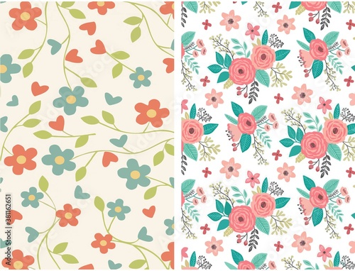 seamless pattern with flowers and leaves © mids