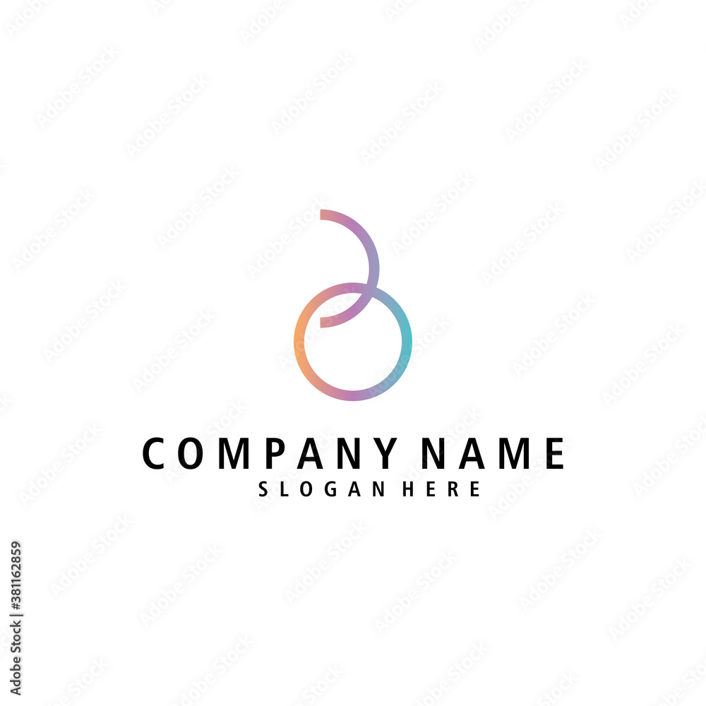 letter B logo creative illustration template concept template vector design