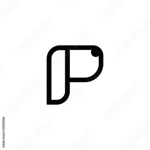 P alphabet logo dog technologies vector icon illustrations