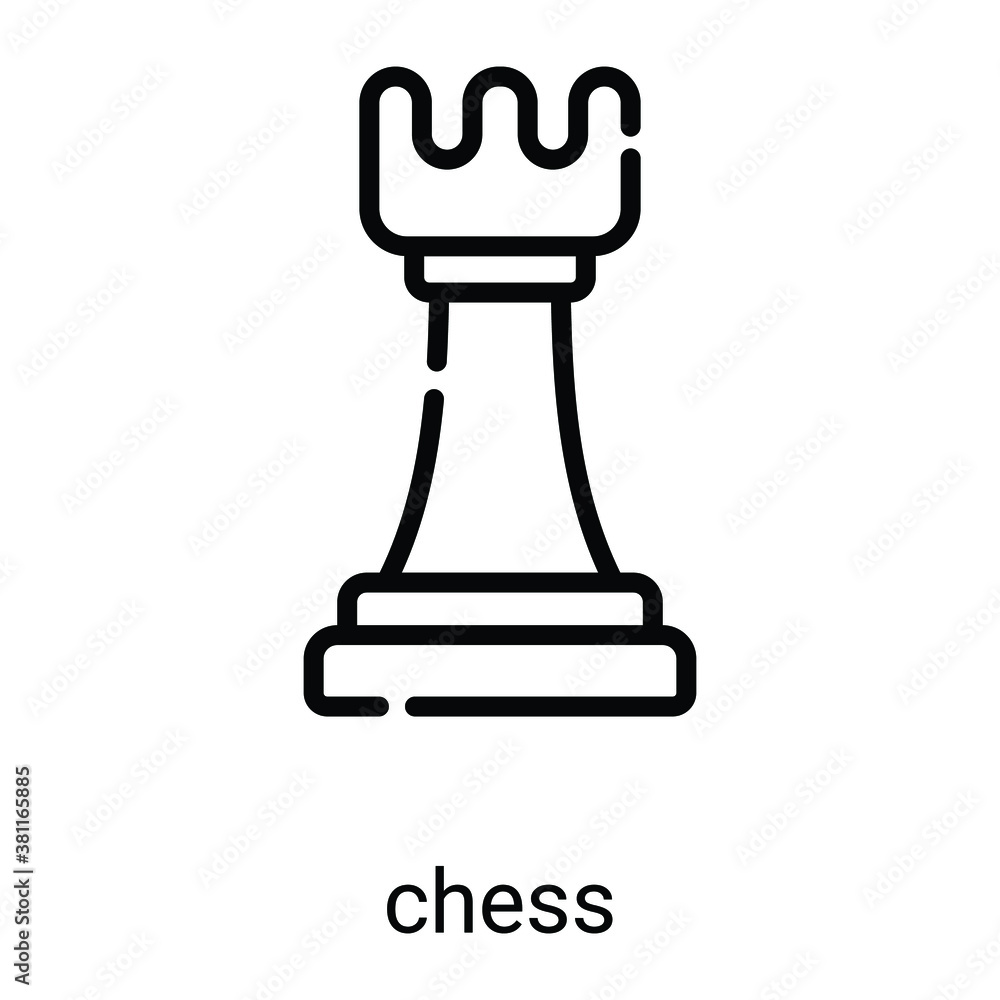 chess game vector line icon chess game vector line icon