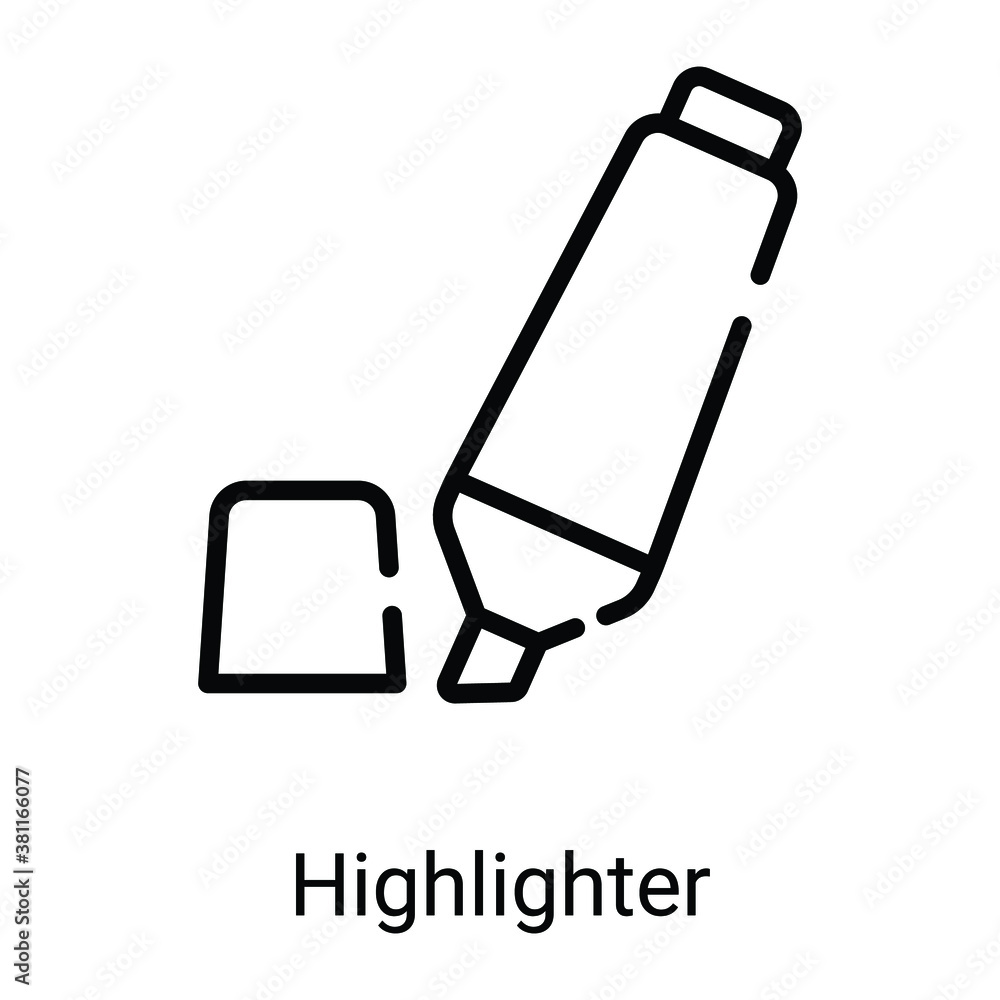 highlighter, marker vector line icon highlighter, marker vector line icon