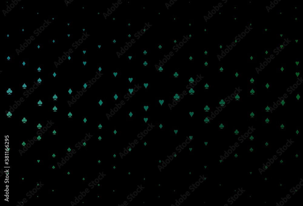 Dark Blue, Green vector template with poker symbols.