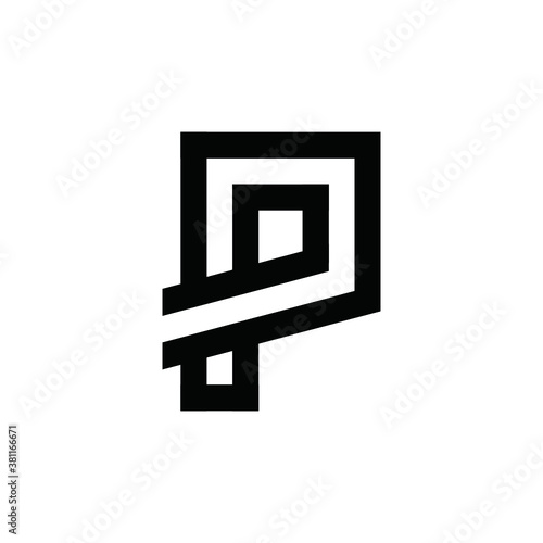 P alphabet  logo technologies vector icon illustrations