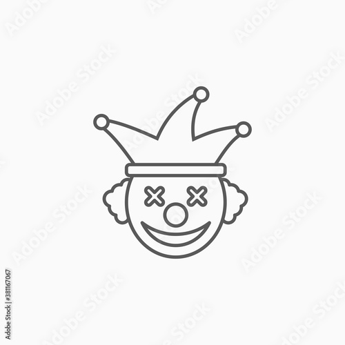 clown icon, joker vector illustration