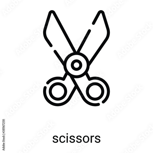 scissor vector line icon