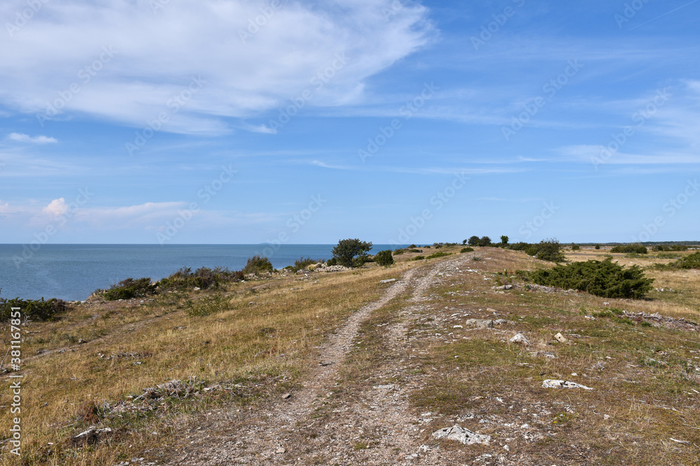 Coastal trail in a deserted landscape