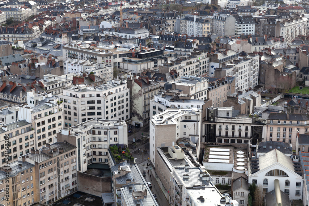 Obraz premium Aerial view of Nantes, France
