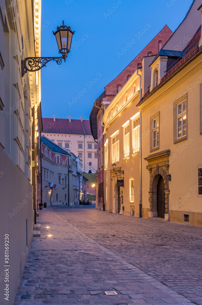 Krakow old town, Kanonicza street in the morning