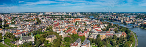 Krakow, Poland, aerial view of the Kazimierz district (former Jewish district)