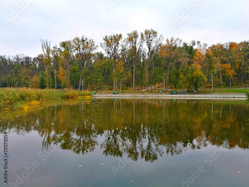 Colorful autumn landscape in Chisinau in Moldova in Eastern Europe