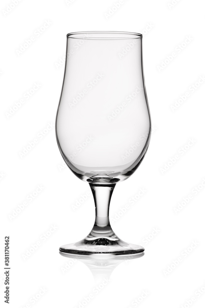 Empty transparent glass for beer isolated on white. Empty transparent glass for beer isolated on white.