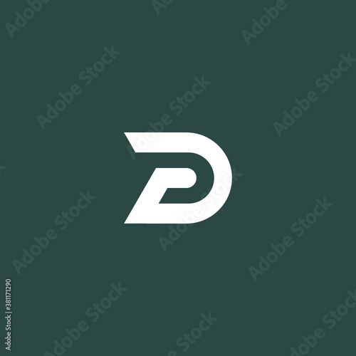 PD alphabet logo lineart P technologies vector icon illustrations