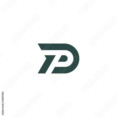 PD alphabet logo lineart P technologies vector icon illustrations