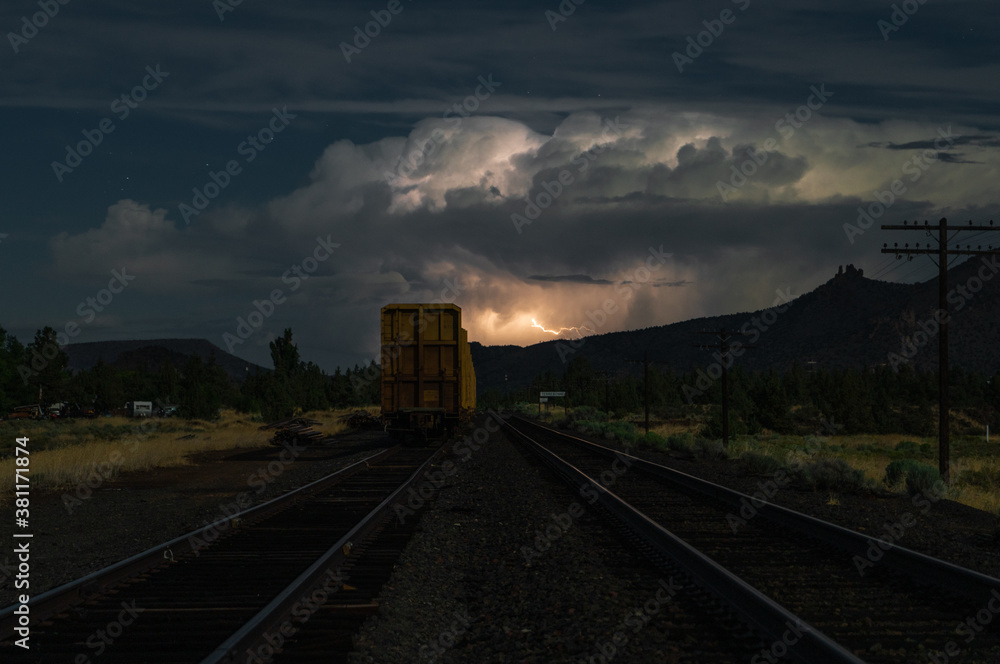 railway at sunset